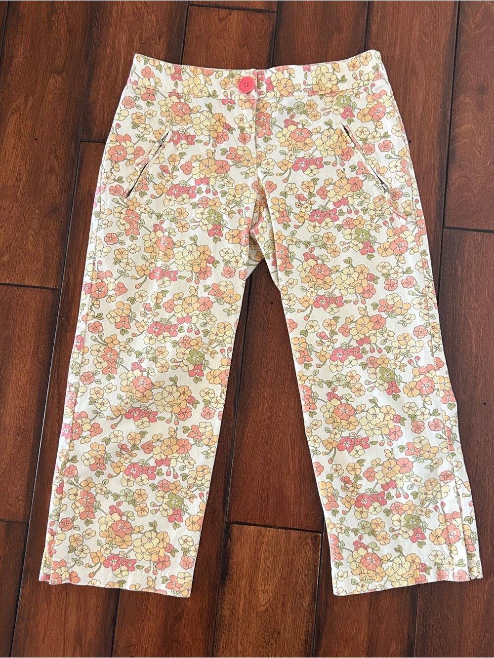 Ann Taylor Loft Capri Pants Womens 28”Marisa Floral Paisley Spring‎ Stretch